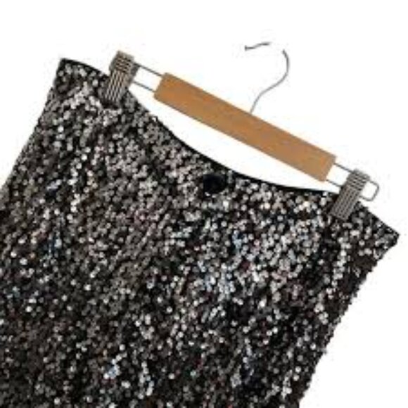 NWT Maeve by Anthropologie Colette Sequin Wide-Leg Pants – Silver (Plus 20W) - Picture 4 of 4